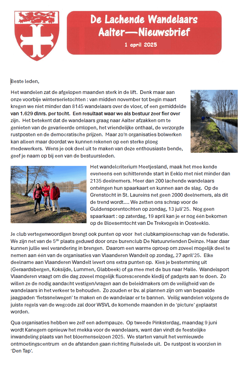 Nieuwsbrief 2025 april