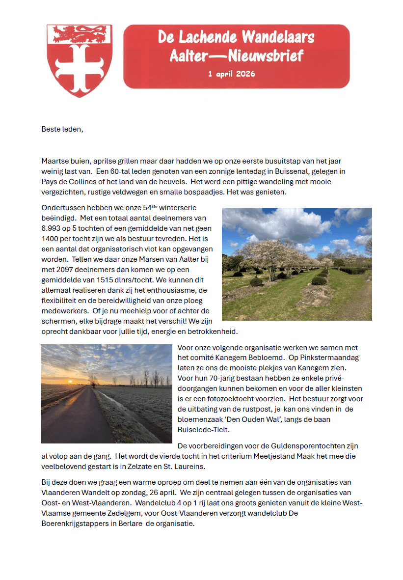 Nieuwsbrief 2026 april