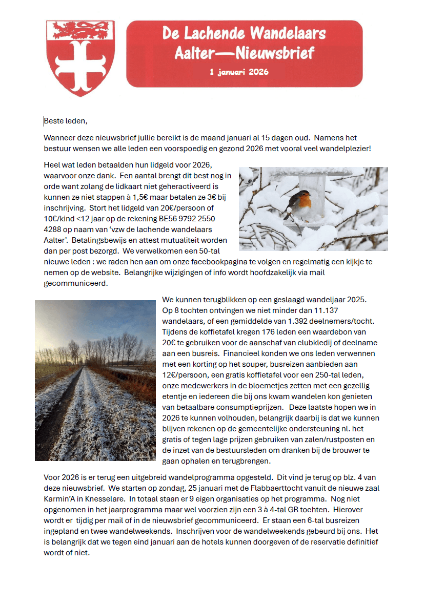 Nieuwsbrief 2026 januari